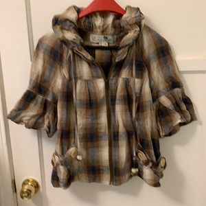 NWOT JOLT PLAID PEPLUM SLEEVED CUTE TOP🎈❤️